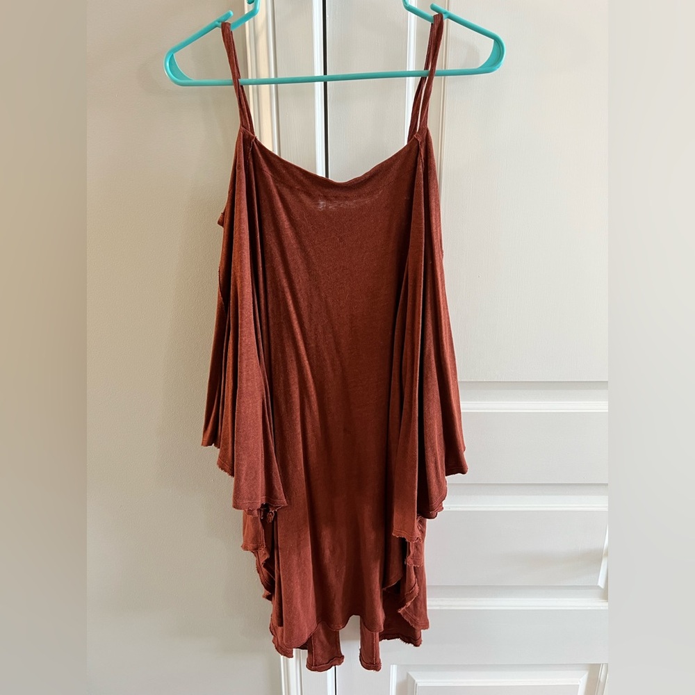 Free People Oversized Tank Tunic Burnt Orange- Gently Worn X-Small